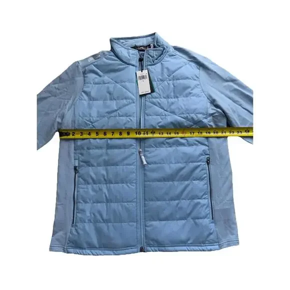 RLX Ralph Lauren Golf Jacket Mens Lg. Blue Wool Blend Quilted Full Zip NWT $248 - Picture 3 of 5